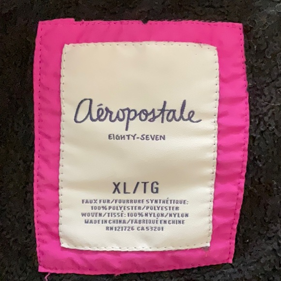 Aeropostale Full Zip Soft Fleece Jacket, XL, Black, Like New - Picture 8 of 9